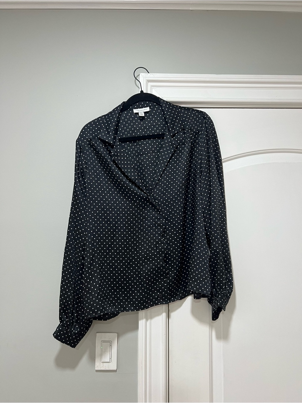 TOPSHOP Polka Dot Blouse - Black/White
